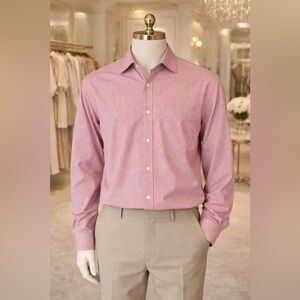 Banana Republic Red Micro-Check Men's Dress Shirt